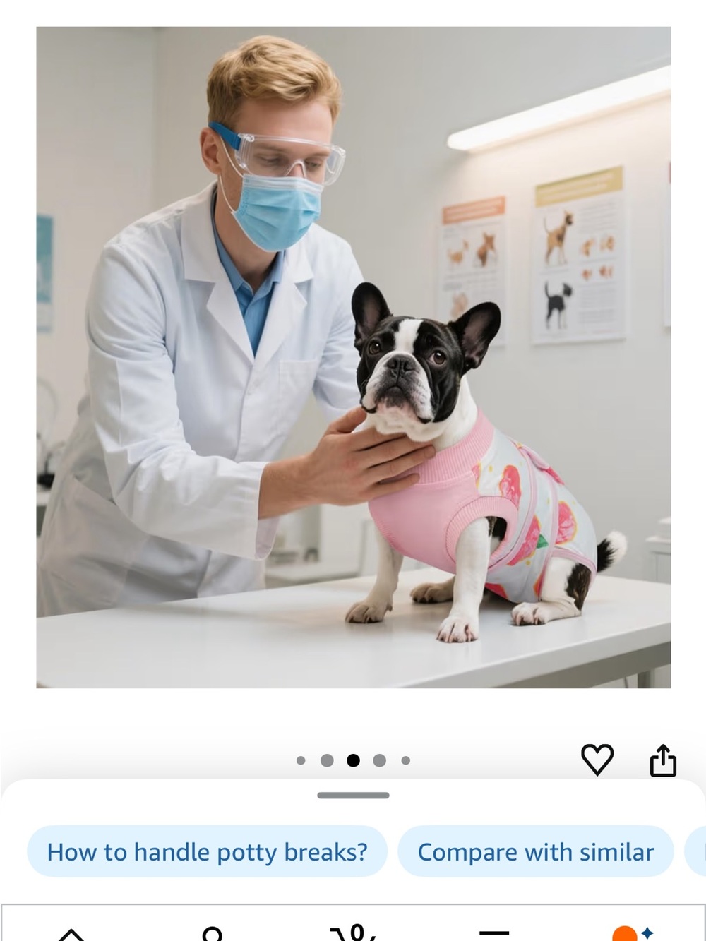 Pink Post-Op Recovery Onesie for Female Dogs - Soft Surgical Suit Size M